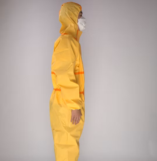 Combinaison protectrice épaissie par poids léger de vêtements de protection contre les produits chimiques à l'épreuve de l'huile de type 3