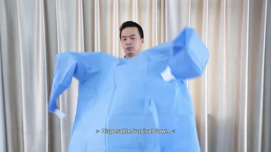 Poignets tricotés AAMI niveau standard 1/2/3 robe d'isolation médicale chirurgicale jetable non tissée pour les hôpitaux